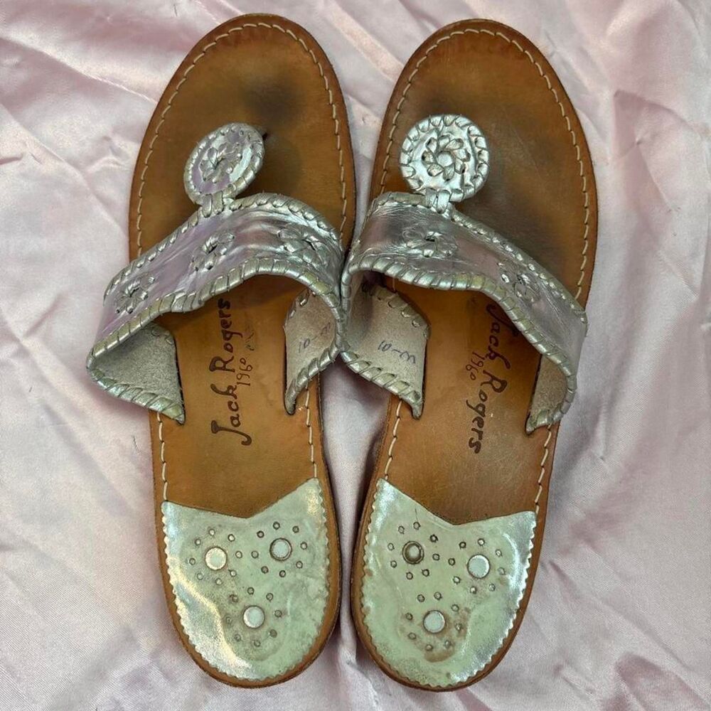 Jack-rogers Women's Silver and Gold Sandals